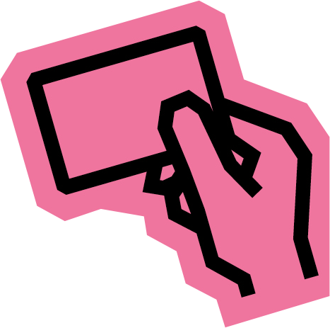 Our Pass Graphic in black on pink.